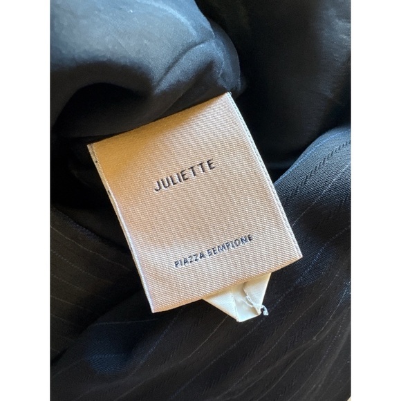 Piazza Sempione Juliette Pinstripe Blazer Navy Blue Size 44 - Picture 5 of 6